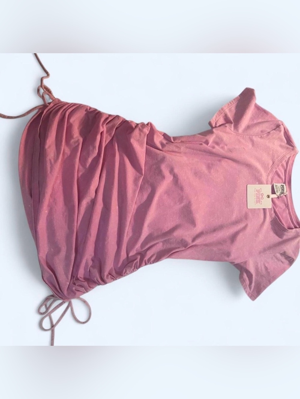 PINK Victoria's Secret Dusty Rose Ruched One-Shoulder Crop Dress